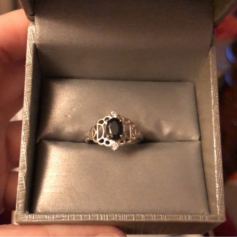 Nataliya V Collister Onyx Silver Ring NWT